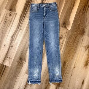 Anthropologie Pilcro Size 27 Cigarette Jean High Rise Skinny Jeans Distressed